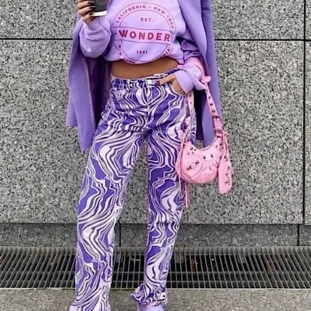 Zara Purple/lilac Jeans Size 4.